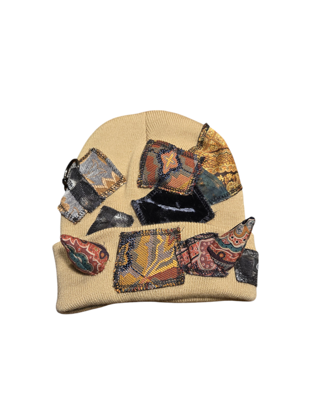 Beige Patchy Horn Hat