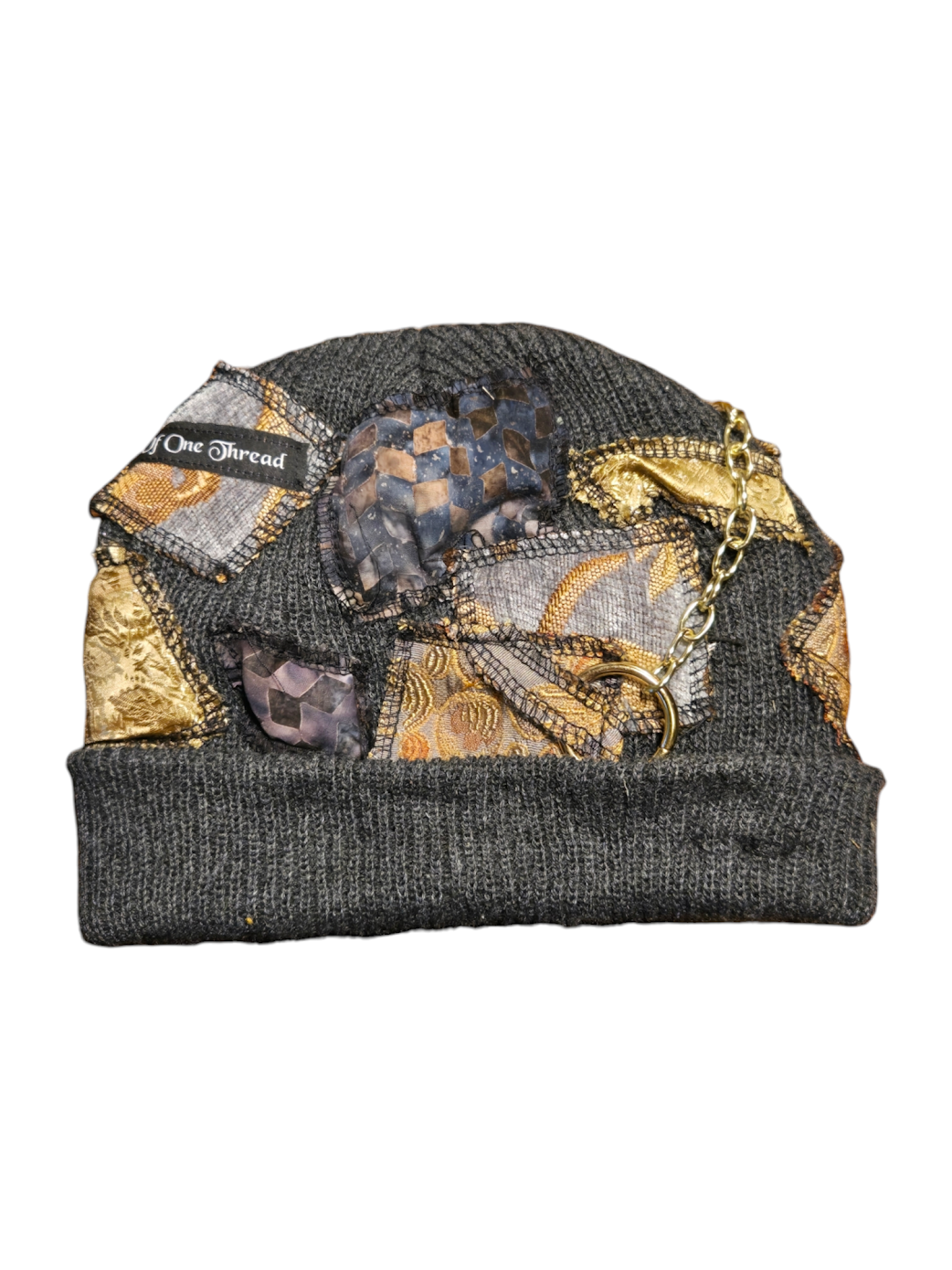 Gray Patchy Horn Hat