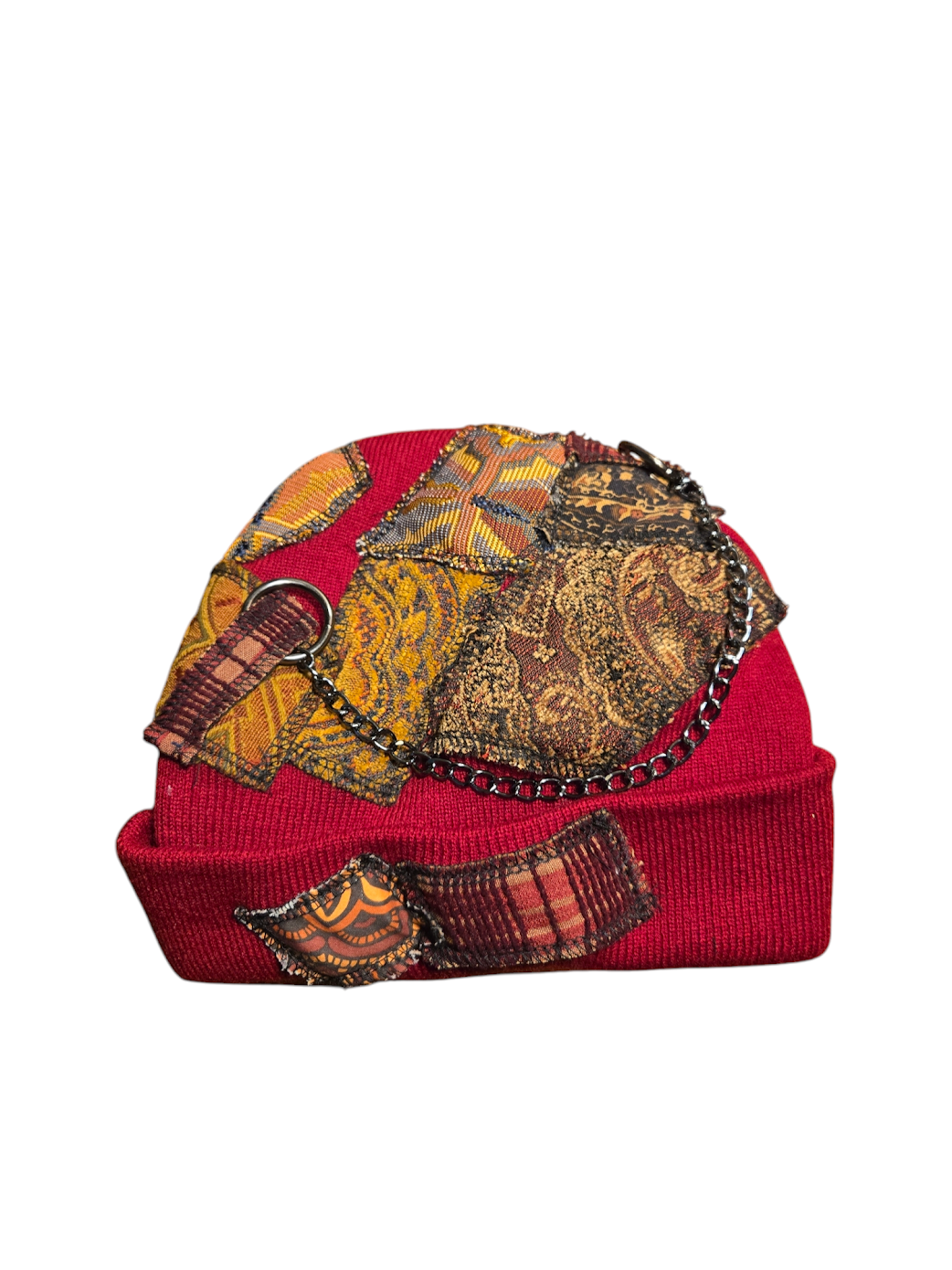 Red Patchy Horn Hat